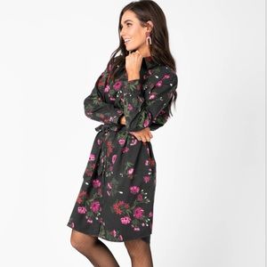 Dark Gray Flannel Shirtdress